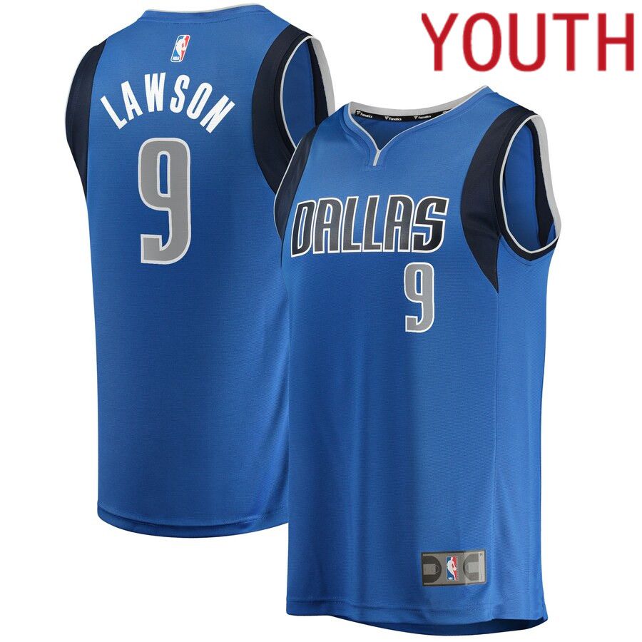 Youth Dallas Mavericks #9 A.J. Lawson Fanatics Branded Blue Fast Break Player NBA Jersey->youth nba jersey->Youth Jersey